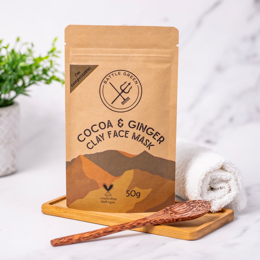 Cocoa Ginger Natural Organic Clay Face Mask 50g Sachet 
