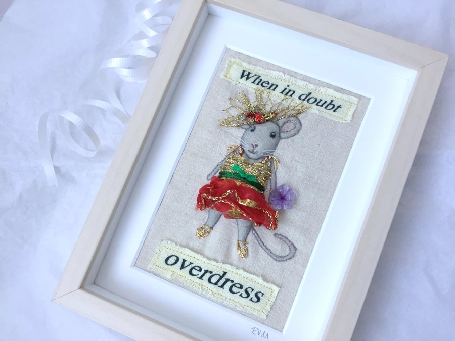 Mouse picture, sparkly fabric picture