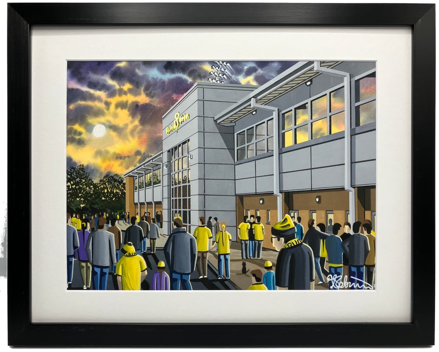 Burton Albion, Pirelli Stadium, Framed Football Art Print. 14" x 11" Frame Size