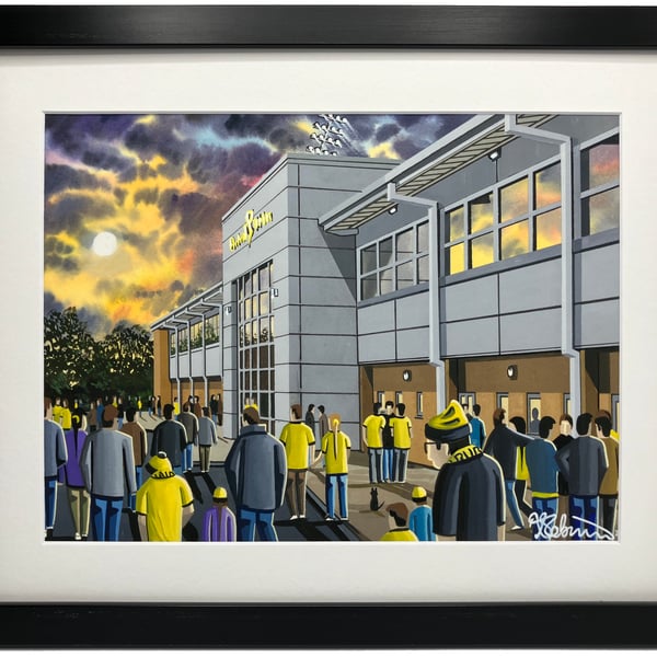 Burton Albion, Pirelli Stadium, Framed Football Art Print. 14" x 11" Frame Size