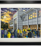 Burton Albion, Pirelli Stadium, Framed Football Art Print. 14" x 11" Frame Size