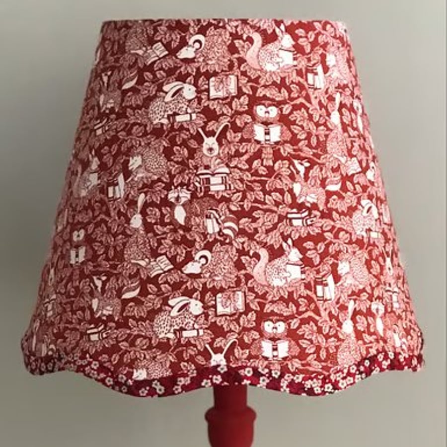 NEW Liberty Woodland Library- Handmade Scalloped Lampshade 
