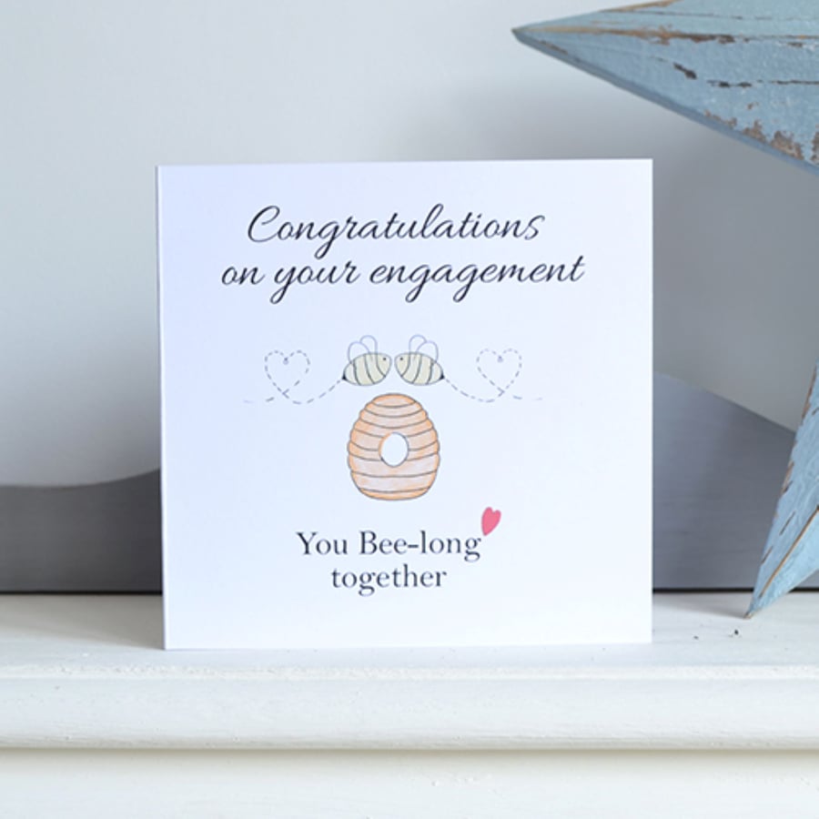 Engagement Card, Congratulations Card, Original Sketch Engagement Card