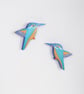 Kingfisher wall hangings, set of 2 flying miniature birds, British birds. - Image 2
