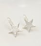 Sterling Silver Hammered Star Drop Earrings - Image 2