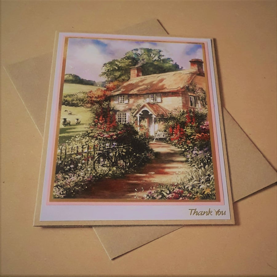 Country Cottage Thank You Card