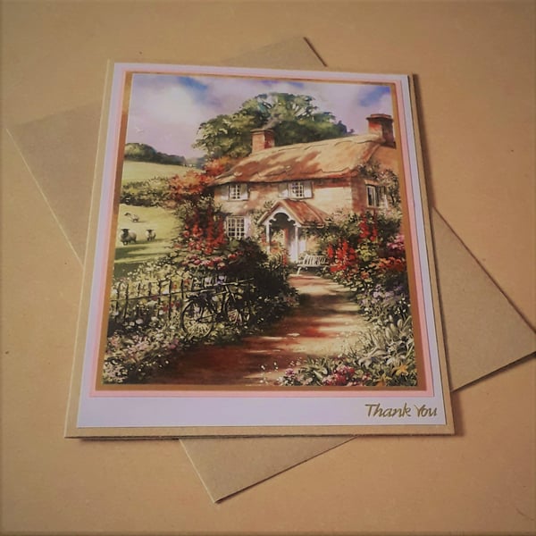 Country Cottage Thank You Card
