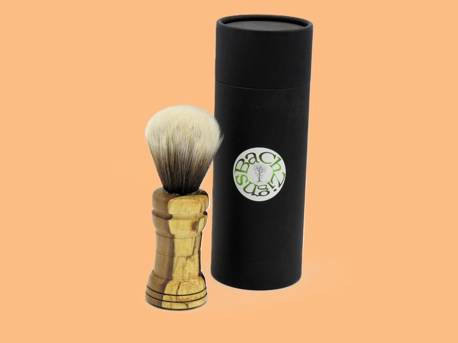 Handcrafted Shaving Brush in Spalted Beech and Black Walnut wood (SKU-SB13)