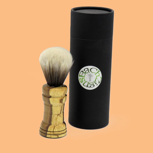 Handcrafted Shaving Brush in Spalted Beech and Black Walnut wood (SKU-SB13)