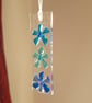 Fused Glass Blue Flowers Suncatcher - Image 1