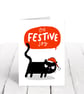 Black cat Festive Christmas card - Image 3