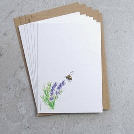 Postcards (pack of 6) Lavender Bee Eco Friendly  