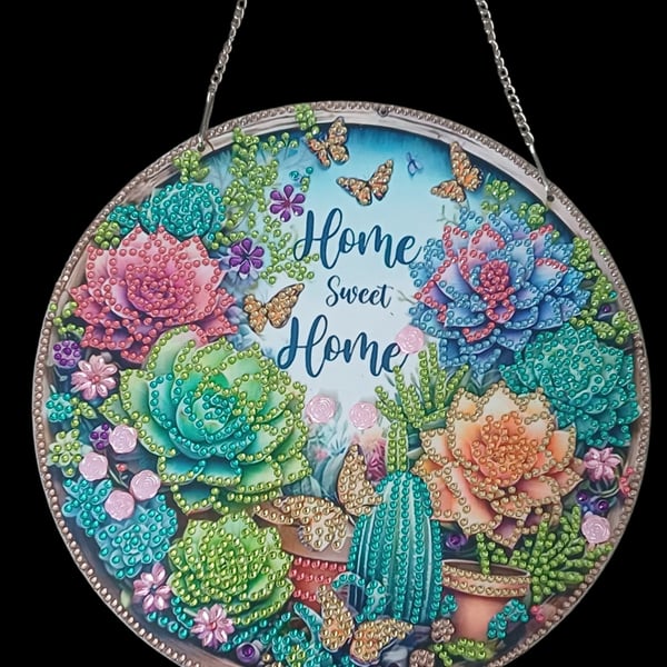 Handmade home sweet home hanging sign