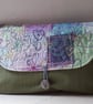 Textile art clutch bag with button and loop fastening  - Image 1