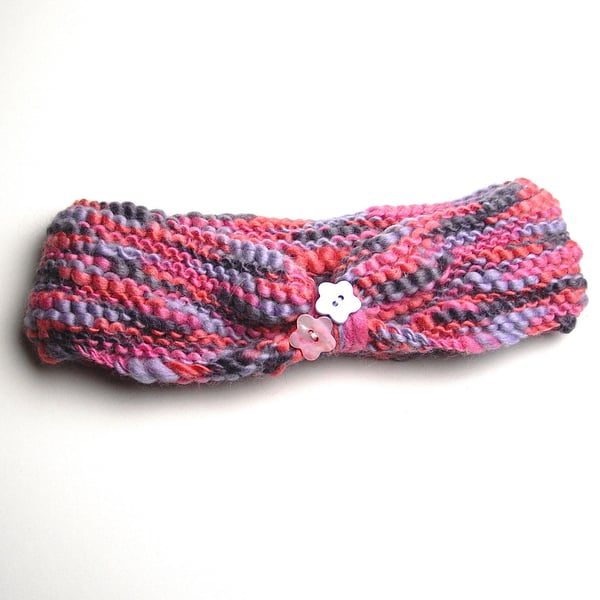 Hand Knitted Wool Rich Headband - UK Free Post