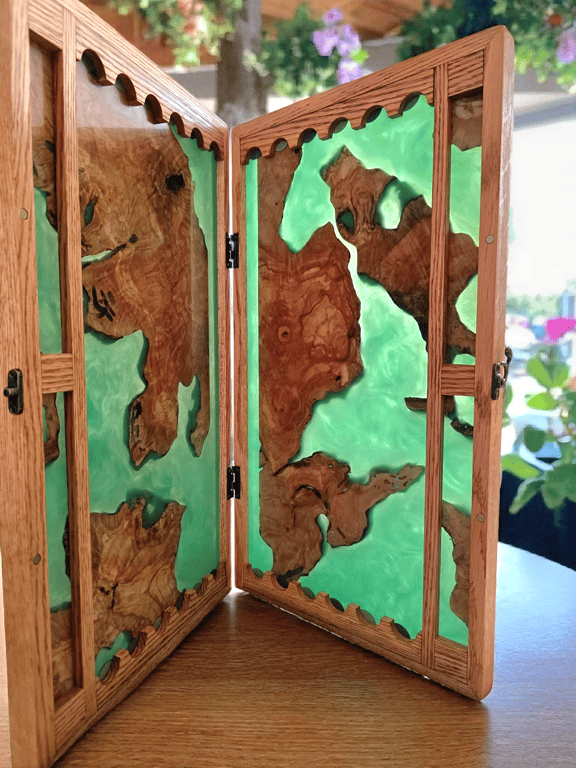 Olive Wood & Resin Backgammon Board – Handmade Luxury Game Set, UK Artisan