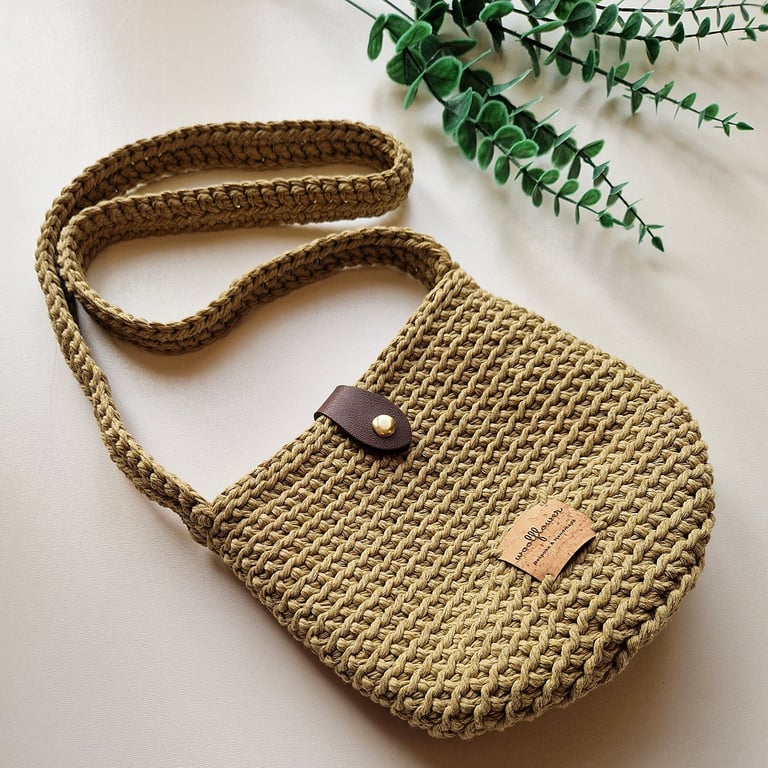 Light Green Crochet Crossbody Bag