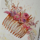 Vintage Comb with Dried Flowers Giclée Fine Art Print
