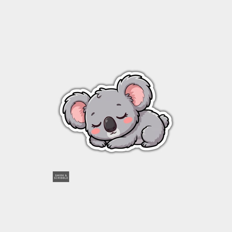 Funny Die Cut Vinyl Sticker - Sleep Baby Koala