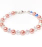 Peach Pearl and Crystal Bracelet, Austrian Crystal and Pearls, Wedding Jewellery - Image 3