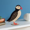  Standing Wooden Atlantic Puffin Decoration Ornament- Hand Painted