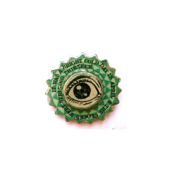 Literary Orwell 1984 Layered Eye Brooch by EllyMental