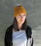 Bobble Hat in Grey Chunky Yarn with Pink Pom Pom - Image 9