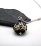 lampwork glass black and gold glitter pendant necklace - Image 5