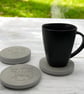 Set of Four Grey Highland Cow Drinks Coasters, Handmade Stone Like Finish - Image 9