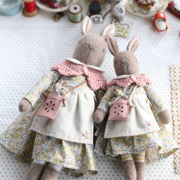 Wild bunny Mother and daughter set - Liberty Betsy Ann pale yellow