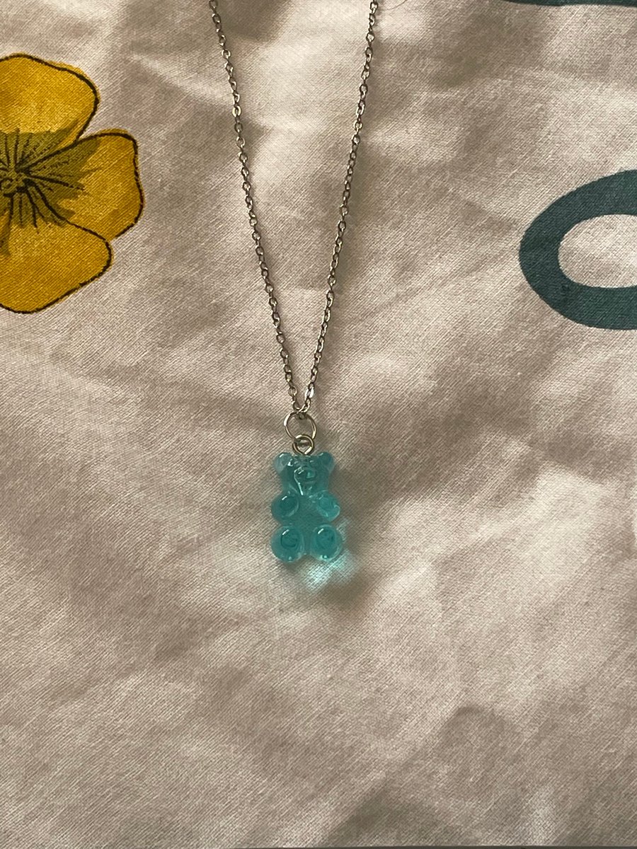 Aqua gummy bear necklace 