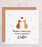 Fox Love Wife Christmas Card, Christmas Card For Wife. - Image 2