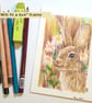 Tiny Rabbit Portrait, letterbox art gift, original drawing - Image 7