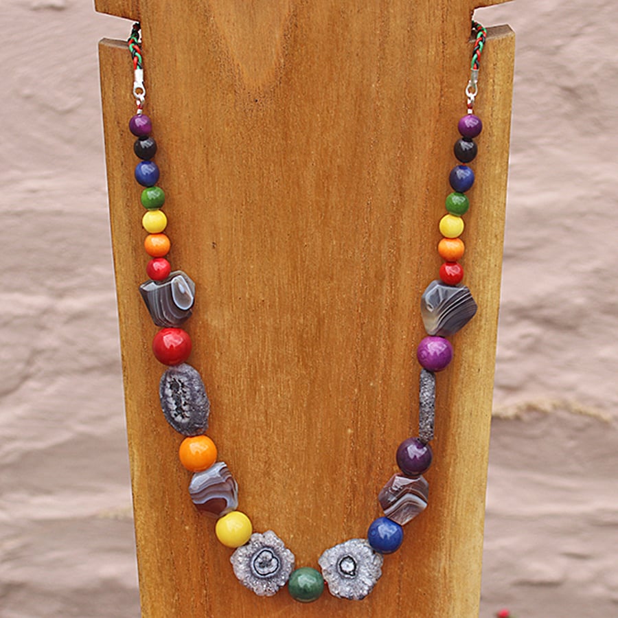 Rainbow Agates 1 Necklace.