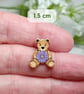 Aster Teddy Bear Brooch, Handmade September Birth Flower, Personalised Pin - Image 4