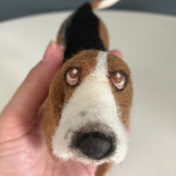 Harold the Basset Hound Felt Model Dog