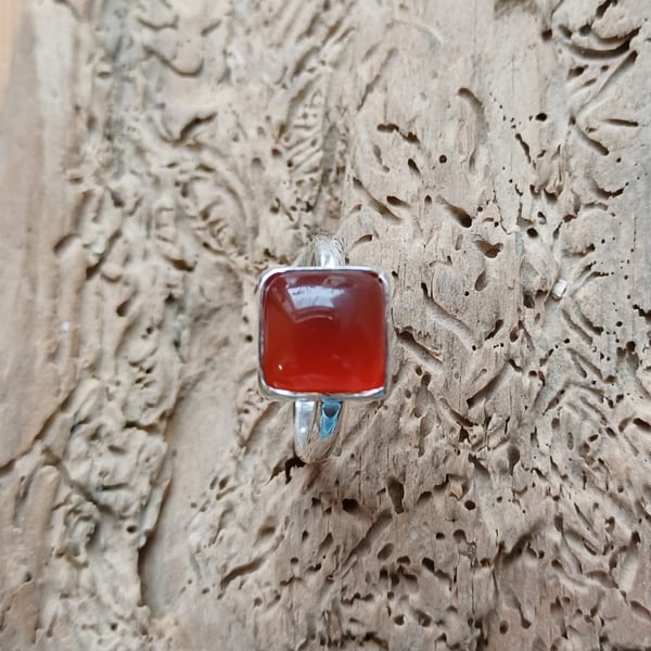 Square Carnelian Ring