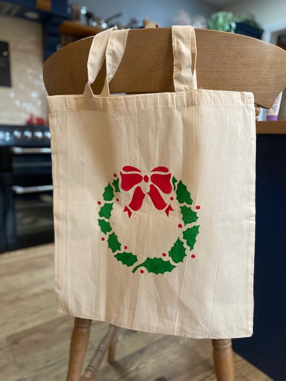 Christmas Wreath Tote Bag