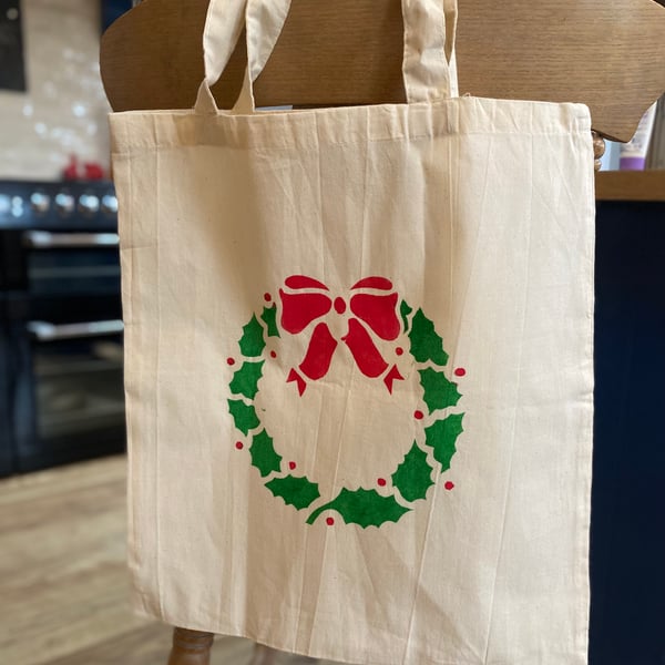 Christmas Wreath Tote Bag