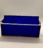 Stained glass business card holder - royal blue