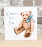 New Baby Card Teddy Blue