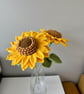 2 Handmade Crochet Sunflowers Summer Seconds Graduation Gifts Home Decor  - Image 3