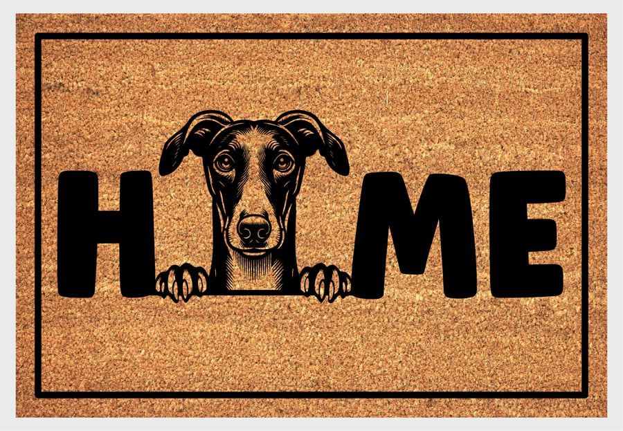 Greyhound Home Door Mat No.2 - Greyhound Welcome Mat - 3 Sizes