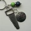 If Dad Can't Fix It No-One Can Navy Blue and Green Tool Saw Keyring  KCJ1950
