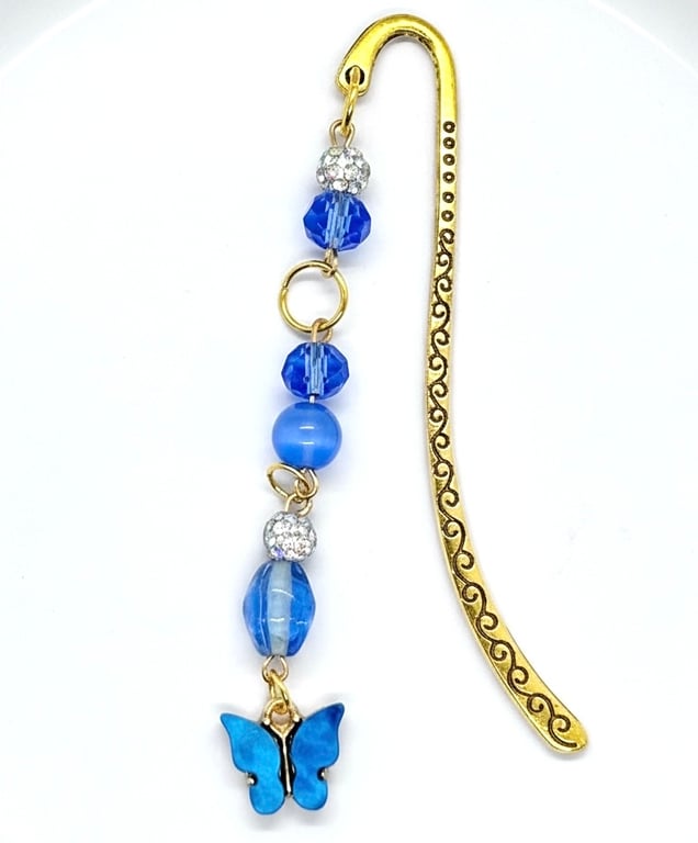 Beaded Bookmarks with Butterfly Charms, 5 colour options
