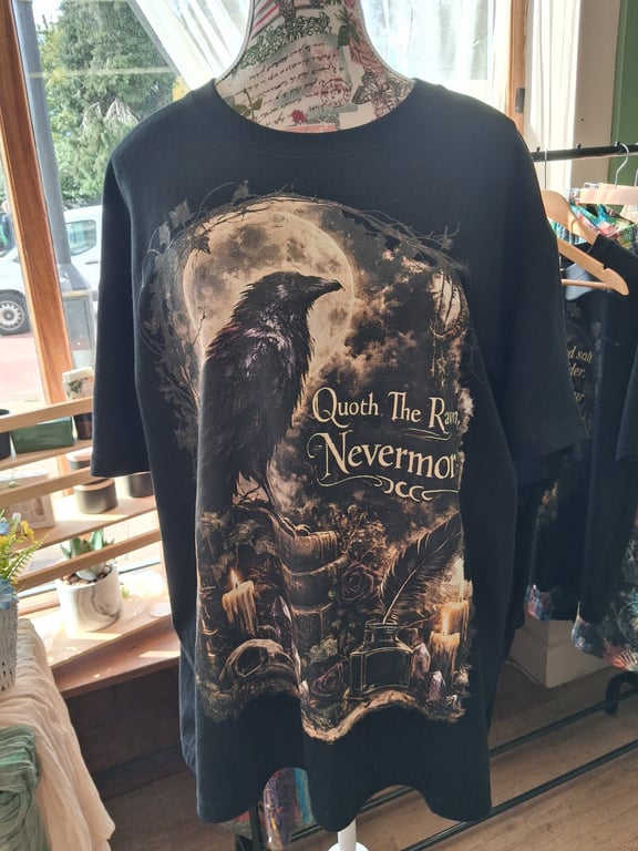 Quoth The Raven Edgar Allan Poe T-Shirt - Gothic Literary Apparel