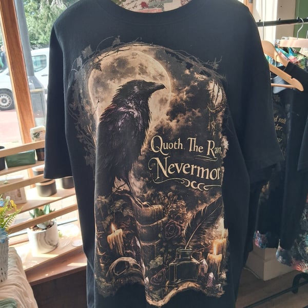 Quoth The Raven Edgar Allan Poe T-Shirt - Gothic Literary Apparel