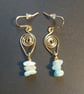Aquamarine Spiral Earrings 