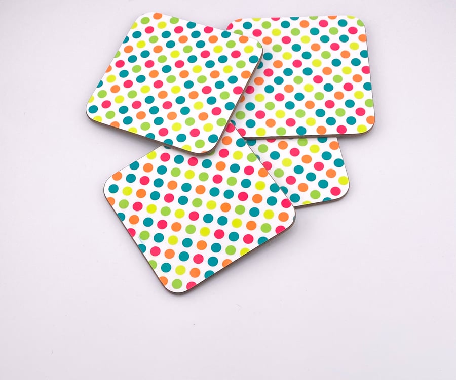 Dotty Hardboard Coaster