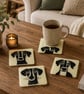 Handmade Fused Dog Glass Coasters. Set of 4.  - Image 1